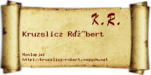 Kruzslicz Róbert névjegykártya